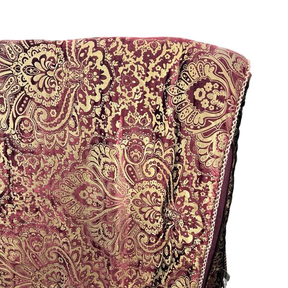 Croscill baroque metallic gold comforter velour bed skirt and pillow covers set - Picture 2 of 15